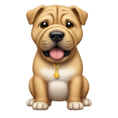 sharpei with gong sticker