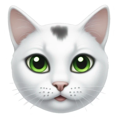 white cat with black patches green eyes sticker