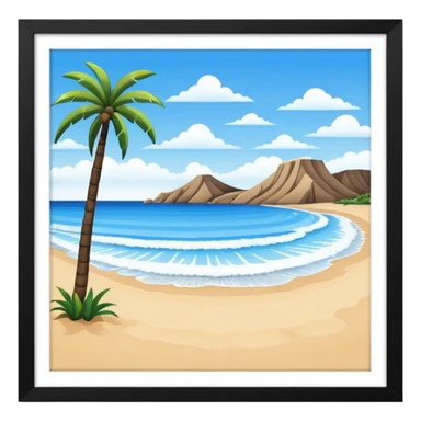 playa paisaje sin que sea un cuadro y que el cielo azul y la arena esten recortada sticker