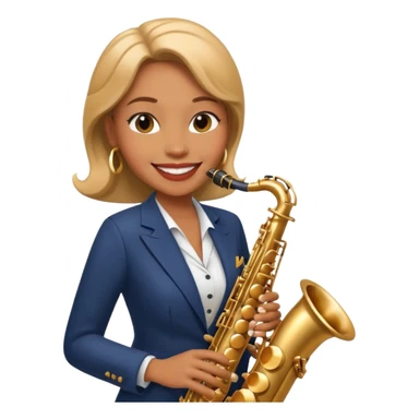 woman Swing jazz musician playing saxophone sticker