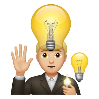 A white man came up with an idea, a light bulb appeared sticker