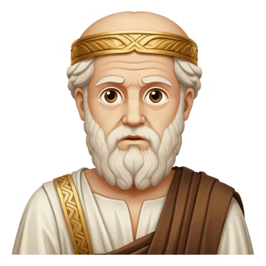 Cinematic Realistic portrait of Plato, depicted as a wise ancient philosopher with a contemplative gaze and detailed traditional Greek attire, rendered in soft, classical lighting that evokes antiquity sticker