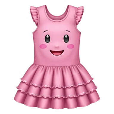 cute kawaii dress with happy smiling face and sparkles emoji style sticker