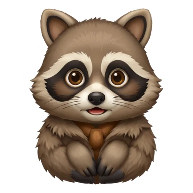 racoon holding a mustache sticker