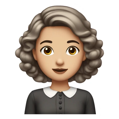 A girl with a dark brown hair and a dress with eyelashes preppy ￼ sticker