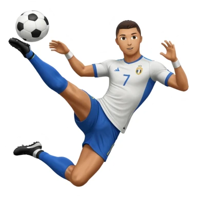 Ronaldo doing a bicycle kick with football sticker