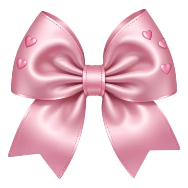 light pink bow with little light pink hearts around it sticker