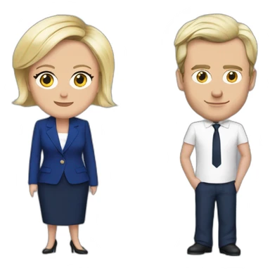 Emanuel Macron avec Marine le Pen sticker