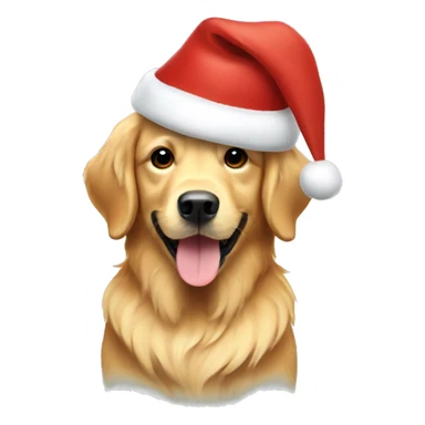 Golden retriever wearing a Christmas hat  sticker