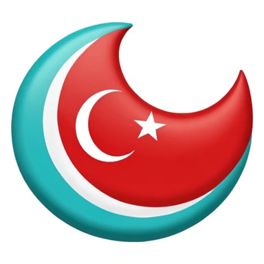 Turkish flag with turquoise sticker