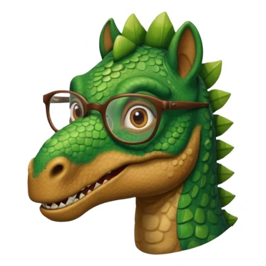 Dinosaur with glass on in a horse sticker