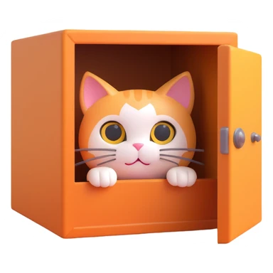 playful cute cat hiding peeking out from behind an object sticker