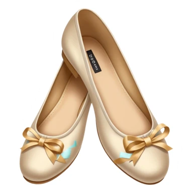 Beige realistic vintage silk bow ballerina shoes sticker