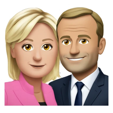 Marine Le Pen avec Macron sticker