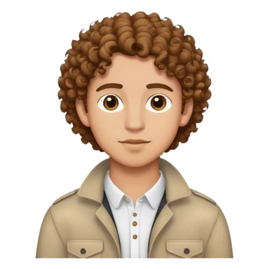 A light skinned curly brown haired gen z guy wearing modern clothes sticker