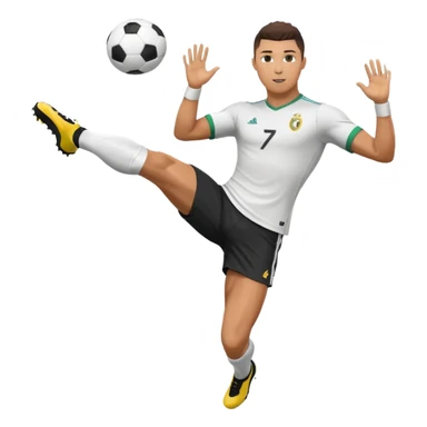 Ronaldo doing a bicycle kick with football sticker