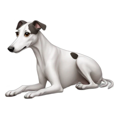 Dog galgo white sticker