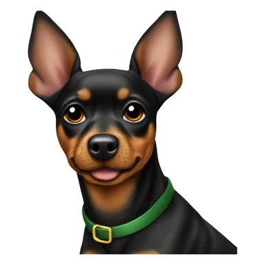 black brindle tan pinscher big ears christmas sticker