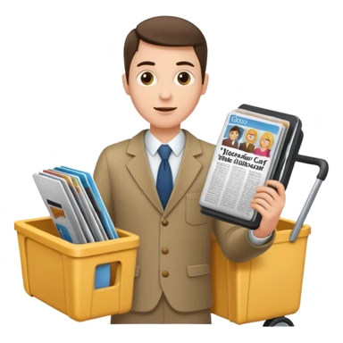 Testemunha de jeová com revista com carrinho de revistas sticker