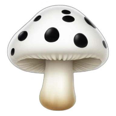 white mushroom with black dots sticker