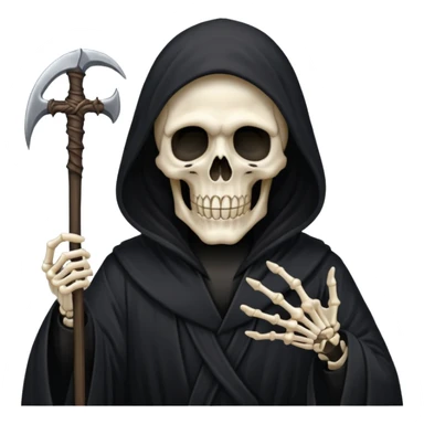 grim reaper not his face him in his black robe that cover his face  sticker