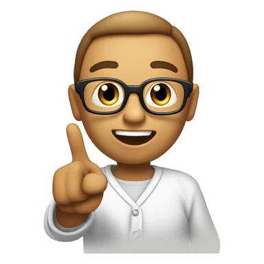 Create an emoji of a person with an enlightened expression, pointing their index finger upward, as if having a ‘Eureka!’ moment. The face shows confidence and energy, symbolizing the realization of an idea. sticker