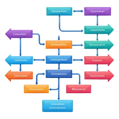 A simple colorful flowchart sticker