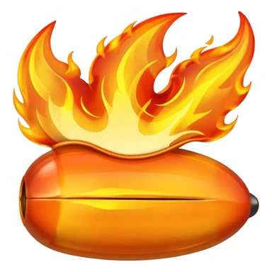 Streak / On Fire Emoji

Glossy 3D emoji of a flaming icon or bullet, glowing orange flames, gold reflections. sticker
