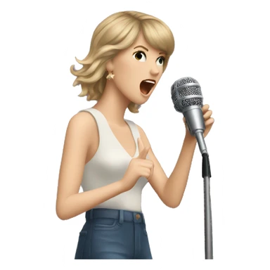 taylor swift singing into a microphone  sticker