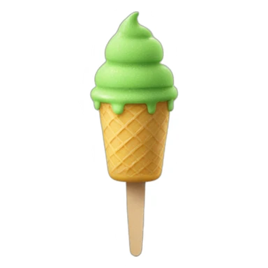 green frozen juice ice cream on a stick 3d sticker