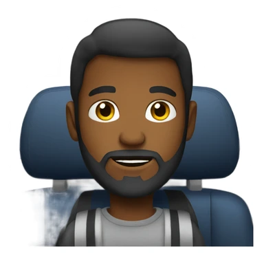 bearded boy in car interior sticker