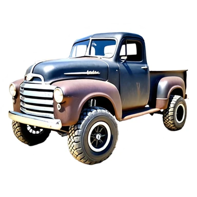 1:10 off-road lcg smoking rusting Basher style “Sandford and Son Salvage” 1954 blackened tarnished hotrod rat rod streamlined anime Studebaker zombie infected extended-cab rc bulging pickup (extra wide low-profile pin tires chrome wheels with fenders) sticker