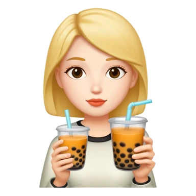 Working and drinking Boba sticker