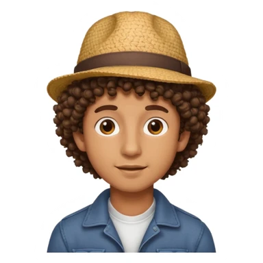 curly haired guy with hat sticker