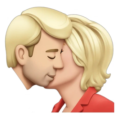 Emmanuel Macron kiss marine le pen sticker