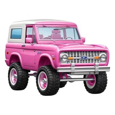 A pink Ford Bronco barbie edition sticker