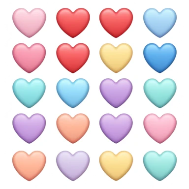 pastel colored heart emojis sticker