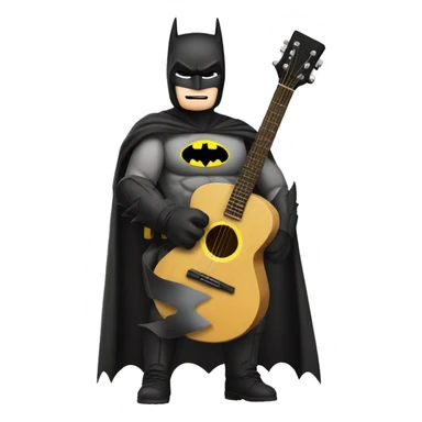 chirstian bale batman with an guitar sticker