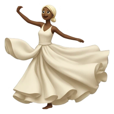 Spinning girl in flowing dress sticker