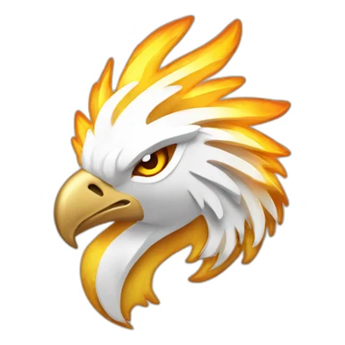 White Gold Phoenix Fire Head sticker