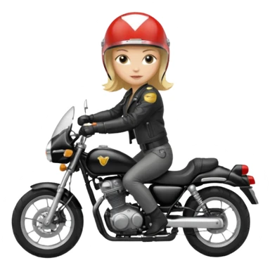moça loira de capacete em uma moto honda preta sticker