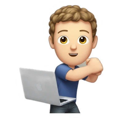 mark zuckerberg punching a macbook sticker