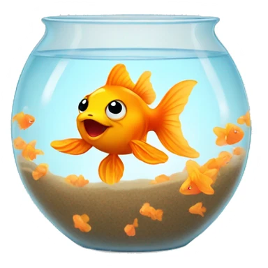 Cute Goldfish in a bowl sticker