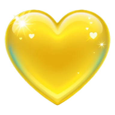 yellow heart with holographic effect sticker