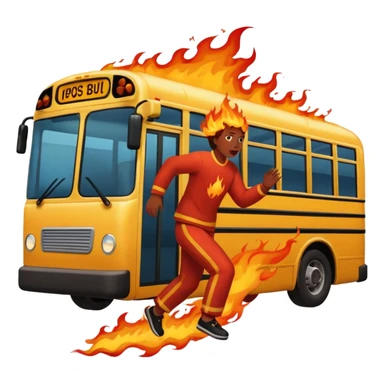 Bus running person over on fire sticker