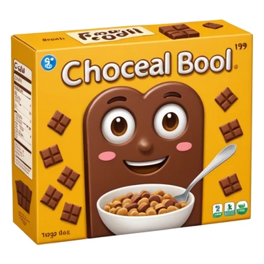 brown chocolate cereal box sticker