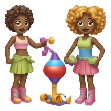 two friends playing with toys sticker