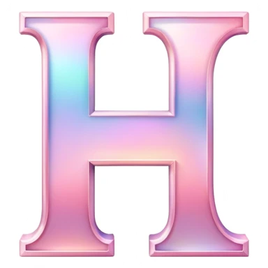 Iridescent pastel pink formal Font setting icon with letter H sticker