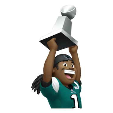 Philadelphia eagle mascot lifting Lombardi trophy with confetti celebration  sticker