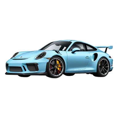 a porsche 911 gt3 in ice blue sticker